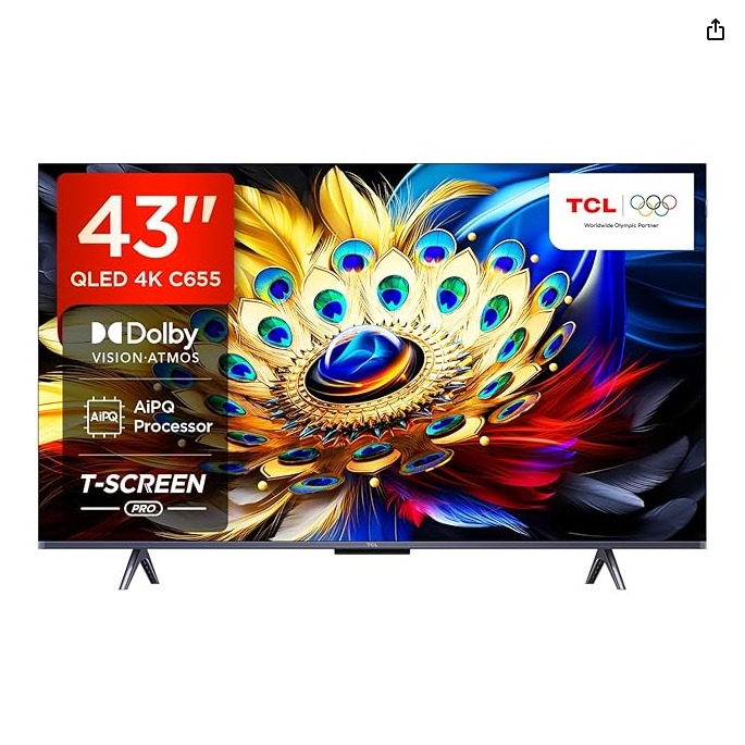 CL 108 cm (43 inches) 4K Ultra HD Smart QLED Google&nbsp;TV&nbsp;43C655